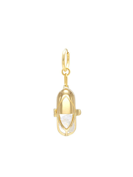  Capsule Eleven Quartz Crystal Capsule Hoop Earring - Gold 