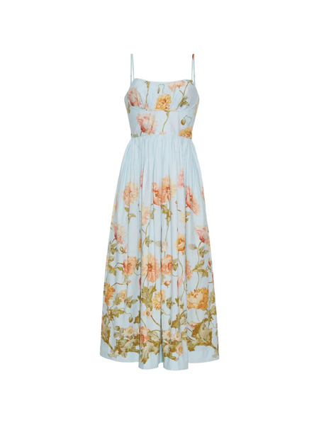  Cara Cara Alba Floral-pattern Midi Dress - Blue 