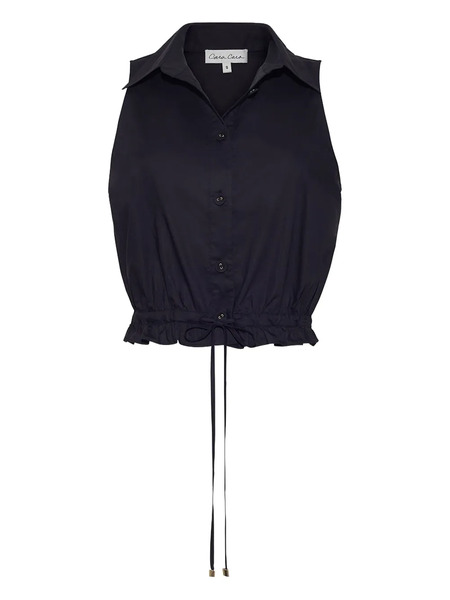  Cara Cara Collared Button-down Top - Black 