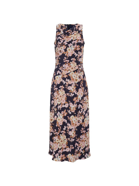  Cara Cara Crystal Floral-pattern Midi Dress - Blue 