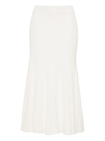  Cara Cara Dara Ribbed Midi Skirt - White 