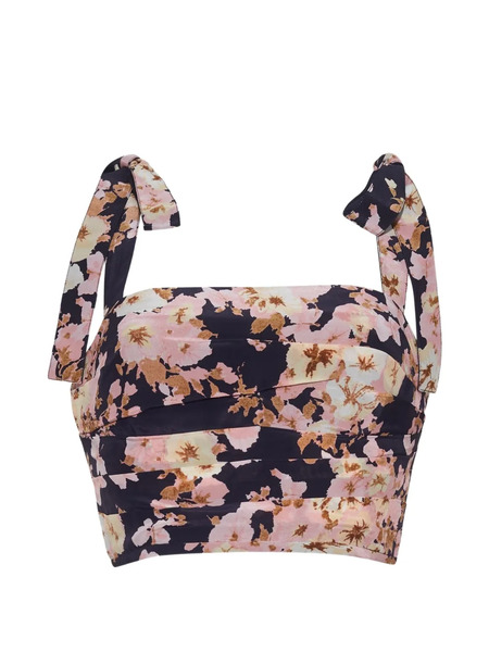  Cara Cara Daria Floral-print Tie-strap Top - Blue 