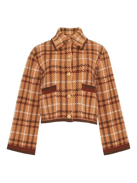  Cara Cara Delilah Plaid-jacquard Cardigan - Brown 