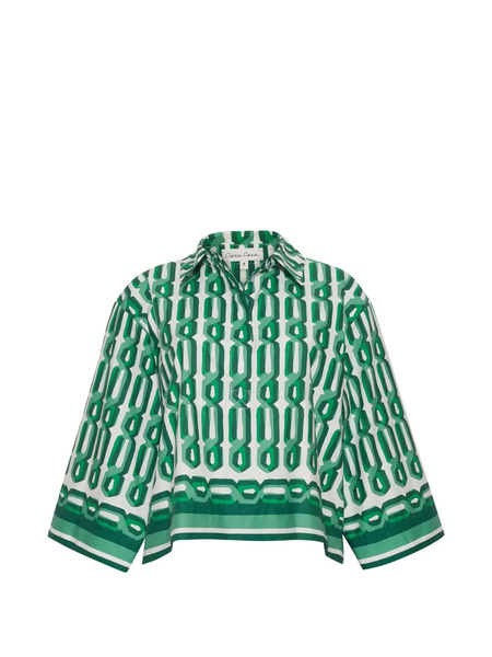  Cara Cara Erica Geometric-print Shirt - Green 
