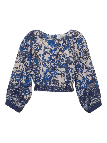  Cara Cara Floral-print Blouse - White 