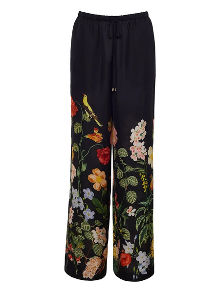  Cara Cara Girona Floral-print Trousers - Black 