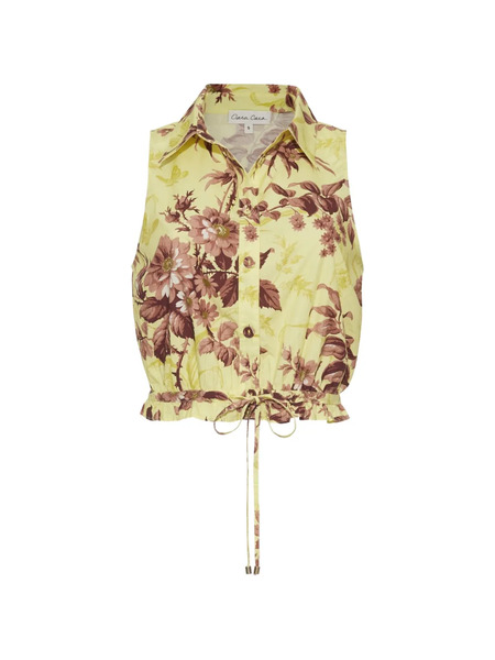  Cara Cara Hannah Floral-print Top - Yellow 