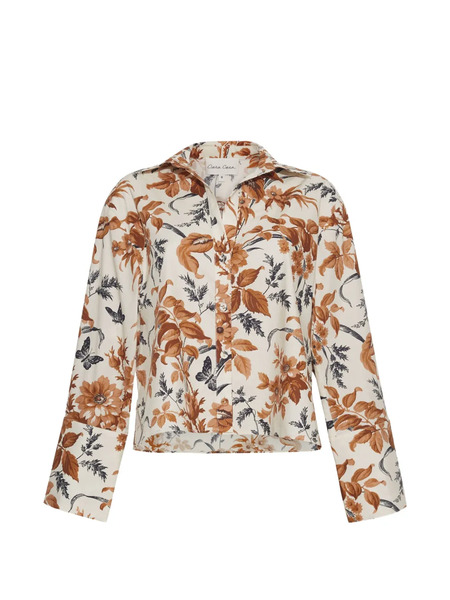  Cara Cara Henry Floral-print Shirt - Neutrals 