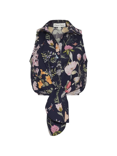  Cara Cara Highland Tie-detail Blouse - Blue 