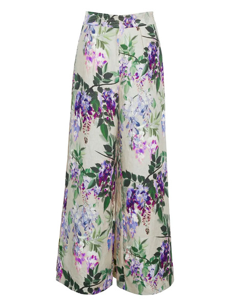 Cara Cara Josephine Floral-print Linen Trousers - Neutrals 