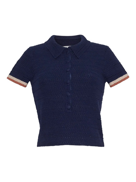  Cara Cara Lydia Short-sleeves Polo Top - Blue 