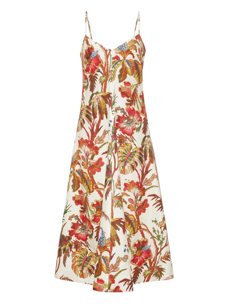  Cara Cara Mae Floral Midi Dress - Neutrals 