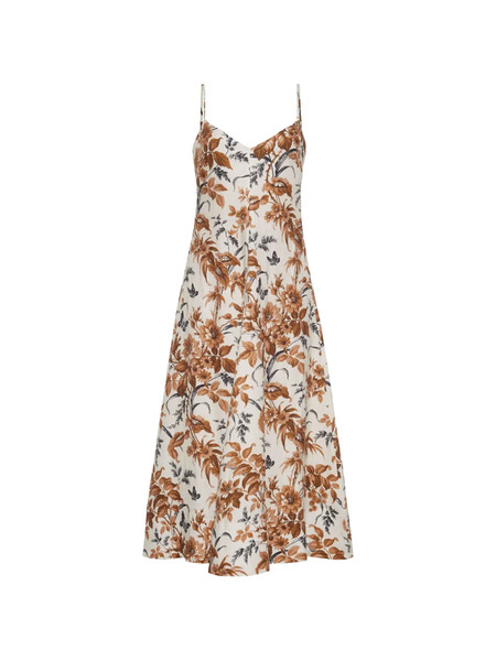  Cara Cara Mae V-neck Midi Dress - Neutrals 