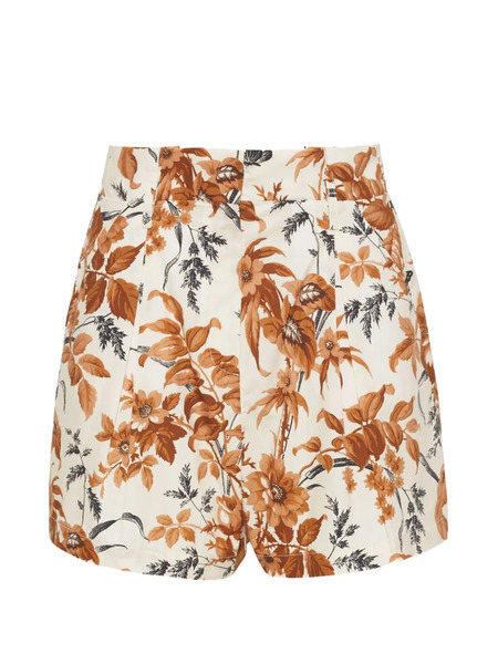  Cara Cara Palmer Floral-print Shorts - Neutrals 