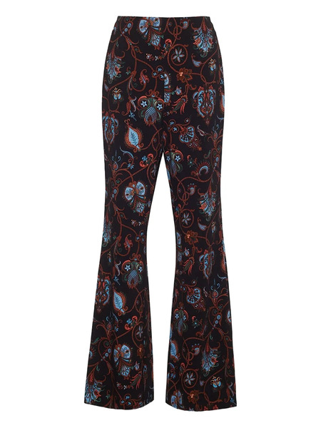  Cara Cara Pisa Floral-print Flared Trousers - Black 