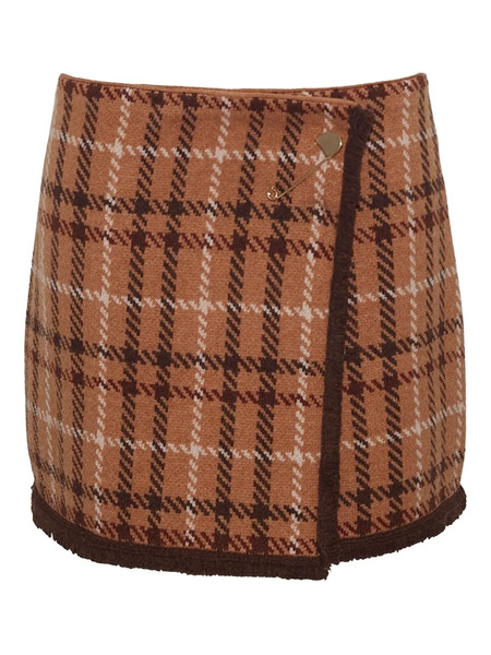  Cara Cara Plaid Mini Skirt - Brown 