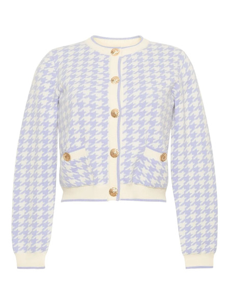  Cara Cara Priscilla Houndstooth Buttoned Cardigan - Blue 