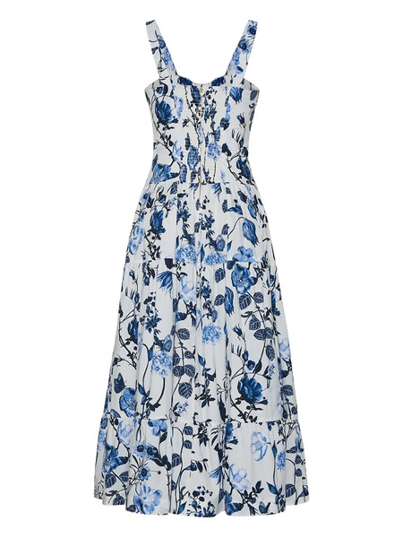  Cara Cara Santiago Floral Tiered Dress - Blue 