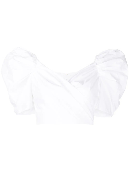  Cara Cara Sara Wrap-style Cropped Top - White 