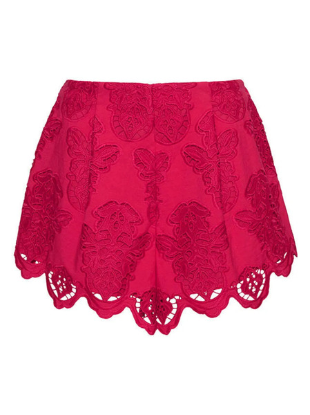  Cara Cara Trish Eyelet-detail Shorts - Red 