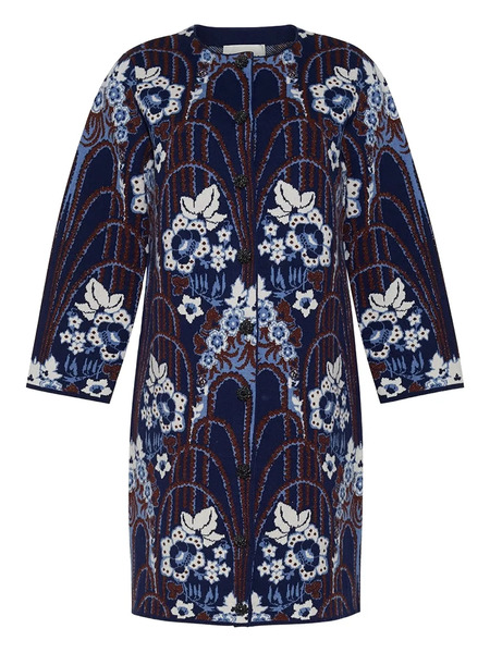  Cara Cara Vicky Floral-intarsia Cardigan - Blue 
