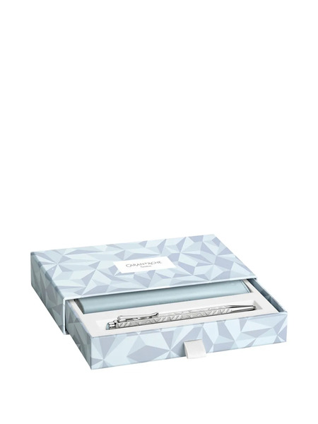  Caran D'ache Ecridor Ballpoint-pen Leather-case Set - Silver 