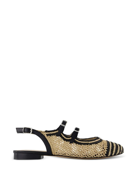  Carel Paris Balma Raffia Buckled Pumps - Neutrals 