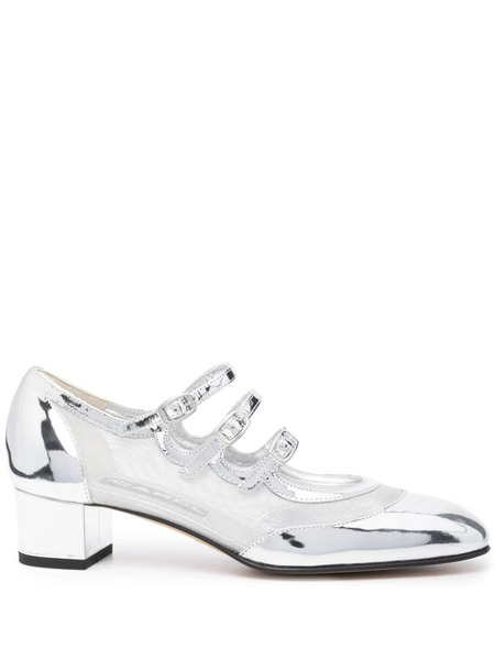  Carel Paris Kinight Leather Pumps - Silver 