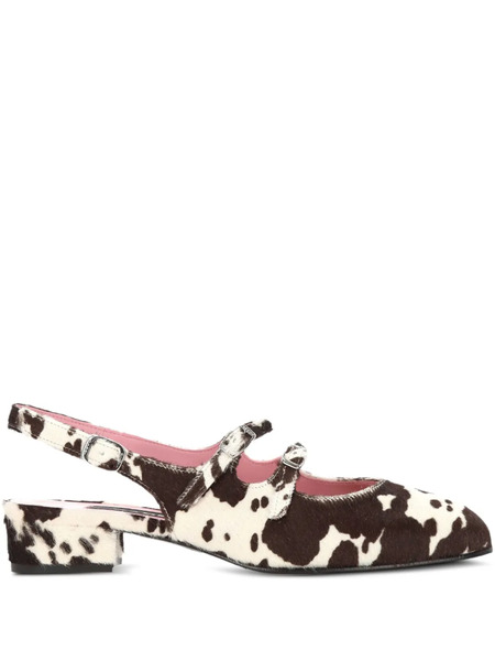  Carel Paris Leather Buckle Pumps - Brown 