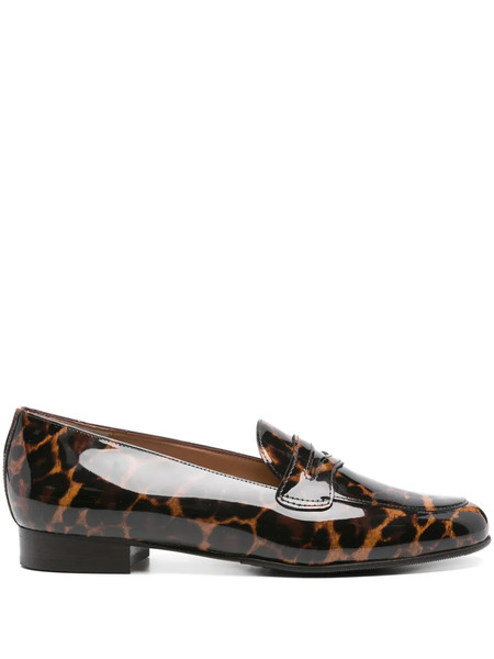  Carel Paris 2100 Leopard-print Penny Loafers - Brown 