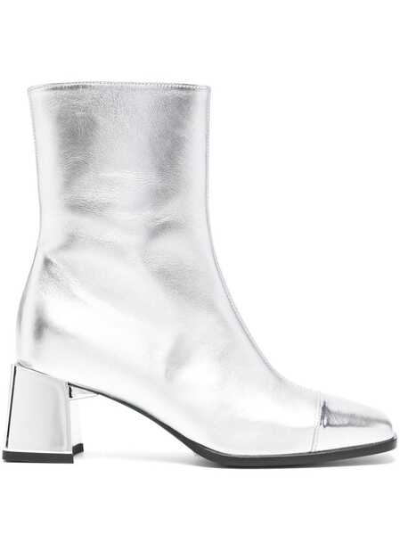  Carel Paris 60mm Leather Ankle Boots - Silver 