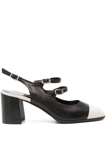  Carel Paris 60mm Papaya Slingback Pumps - Black 