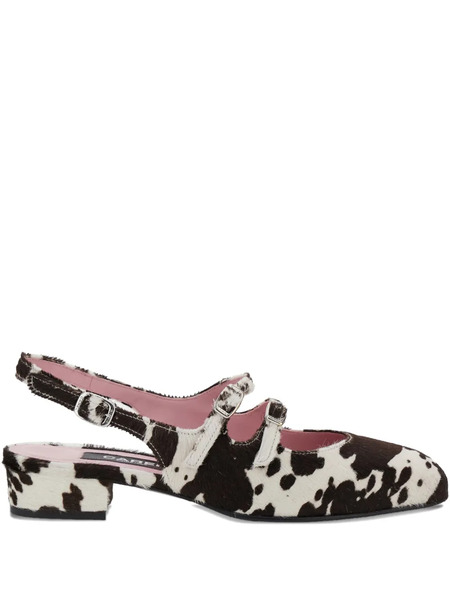  Carel Paris 25mm Peche Slingback Flats - Brown 