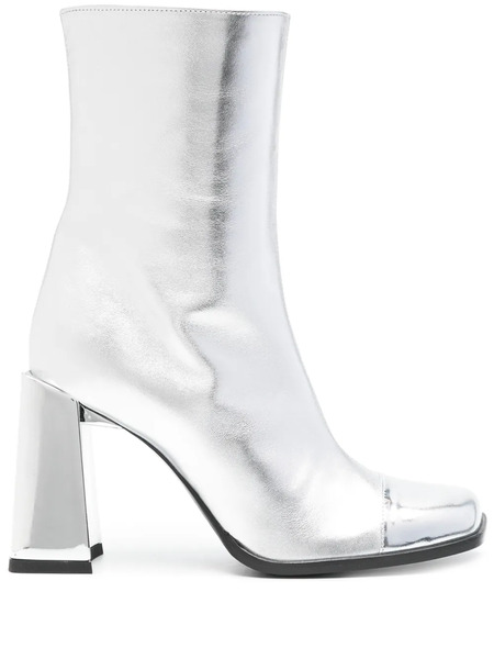  Carel Paris Moon Leather Ankle Boots - Silver 