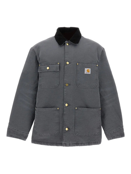  Carhartt Wip Corduroy-collar Patch-pocket Jacket - Grey 