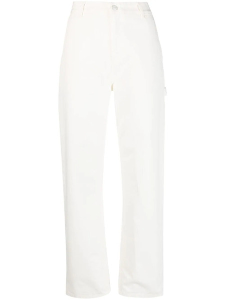  Carhartt Wip Logo-patch Straight-leg Jeans - Neutrals 
