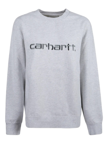  Carhartt Wip Printed-logo Crewneck Sweater - Grey 