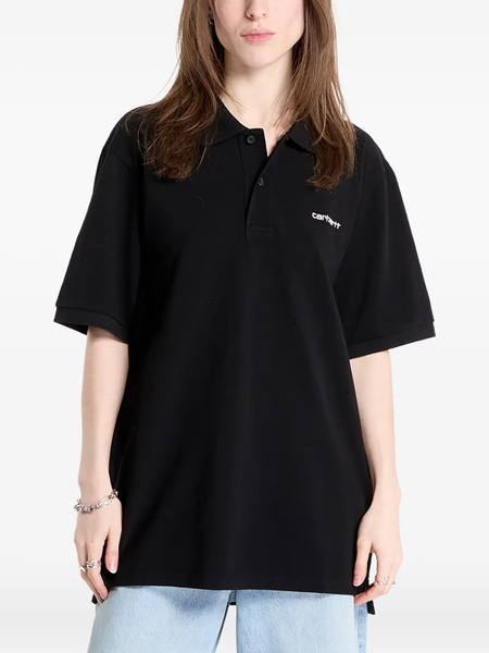  Carhartt Wip Script-logo Polo Shirt - Black 
