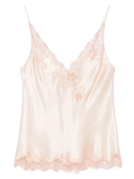  Carine Gilson Caudry-lace Silk Camisole - Pink 
