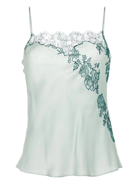  Carine Gilson Lace-trim Silk Camisole - Blue 