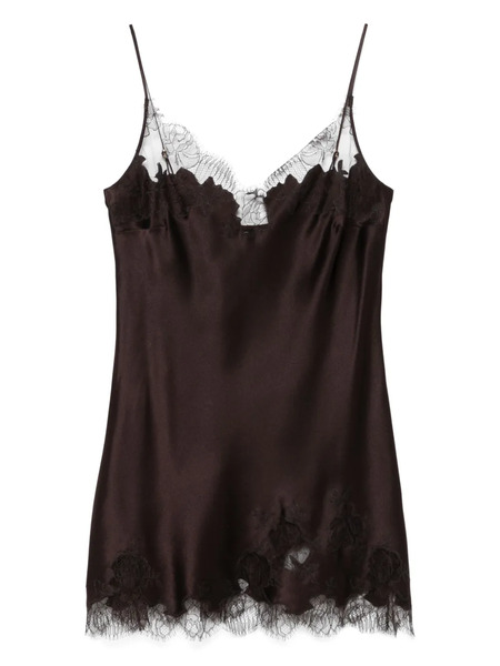 Carine Gilson Silk Slip Dress - Brown 