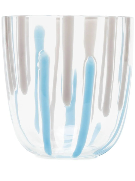  Carlo Moretti Abstract Stripe Print Glass - White 