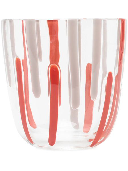  Carlo Moretti Abstract Stripe Print Glass - White 