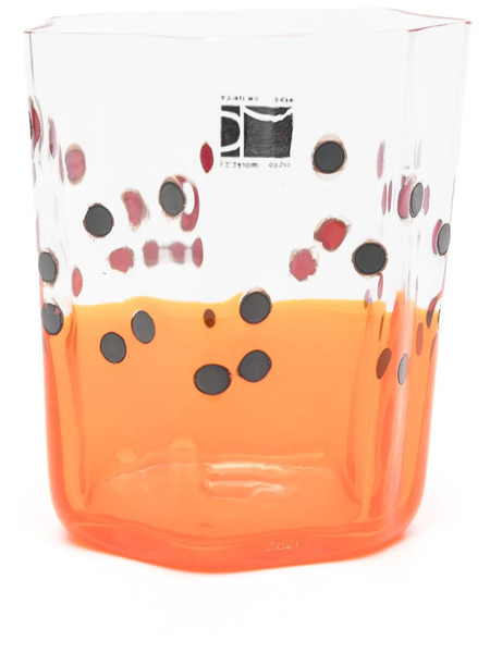  Carlo Moretti Painted Glass Vase - Orange 