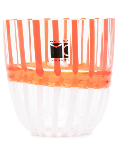  Carlo Moretti Stripe-pattern Glass Vase - White 