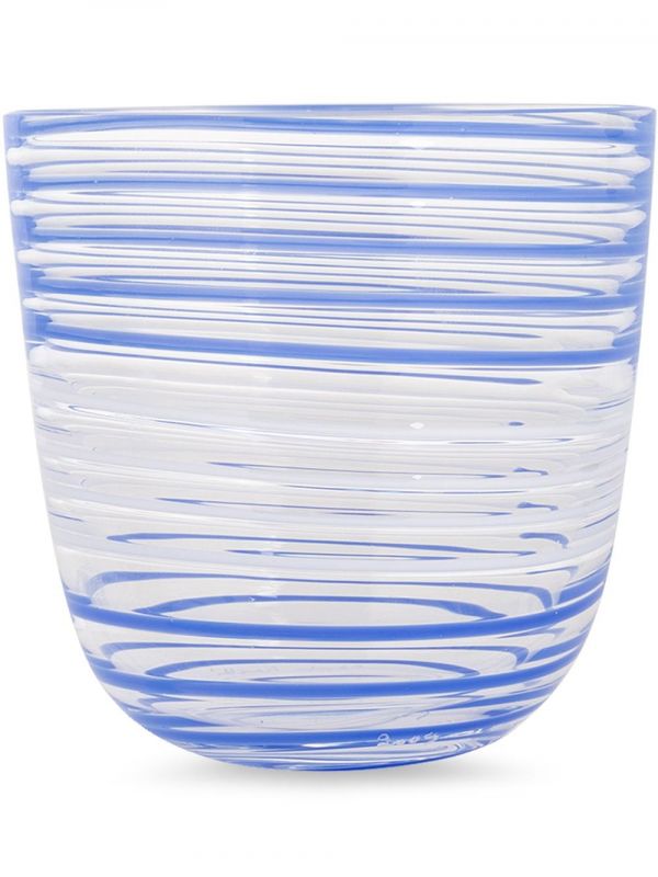  Carlo Moretti Striped Water Glass - Blue 