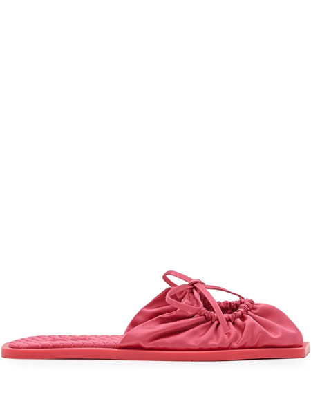  Carlotha Ray Quilted Ties Flat Mules - Pink 