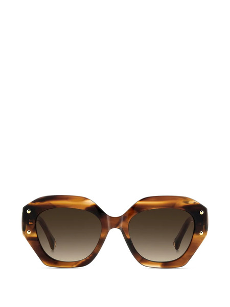  Carolina Herrera Geometric-frame Sunglasses - Brown 