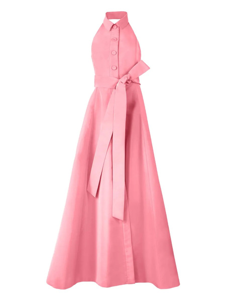  Carolina Herrera Halterneck Sash Gown - Pink 
