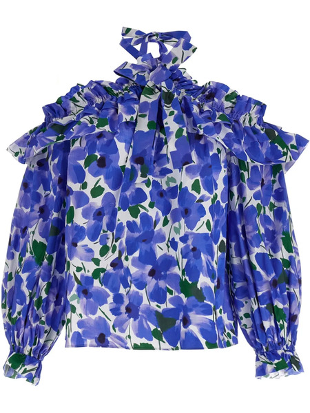  Carolina Herrera Off-shoulder Blouse - Blue 